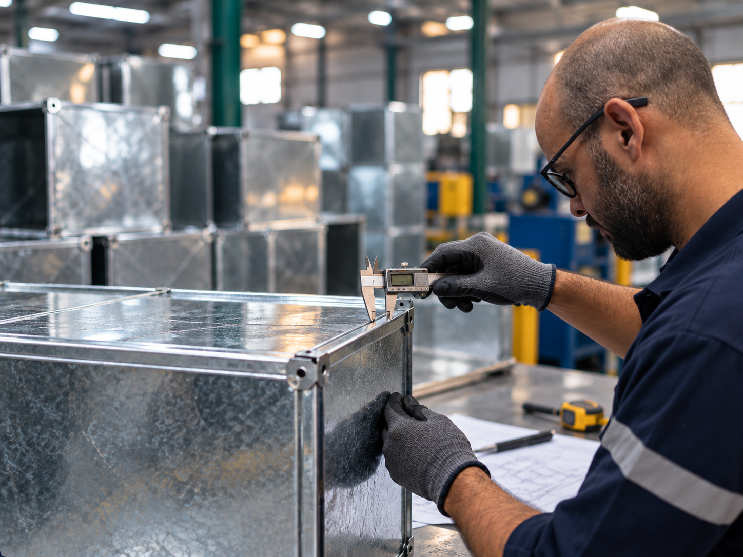 Quality-control inspection of fabricated HVAC ductwork